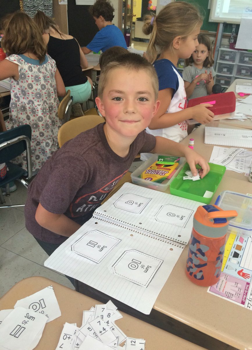 MrsKenar2's tweet photo. 2nd graders freshen up on their addition facts with Sum Pockets 6-13. #2kRocks @LincolnElem112 @LincolnLions112 https://t.co/K4GEHvONBK