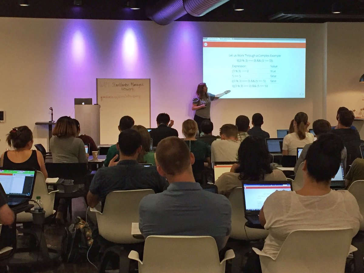startgarden's tweet image. A packed room at #40Pearl to welcome @GrandCircusCo from Detroit to #GRMI for tonight's #IntroToCoding workshop!