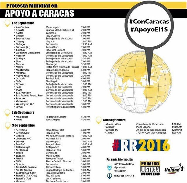 ¿Vives en el exterior? Conoce los puntos de protesta en todo el mundo y demos nuestro #apoyoel1s por #venezuela