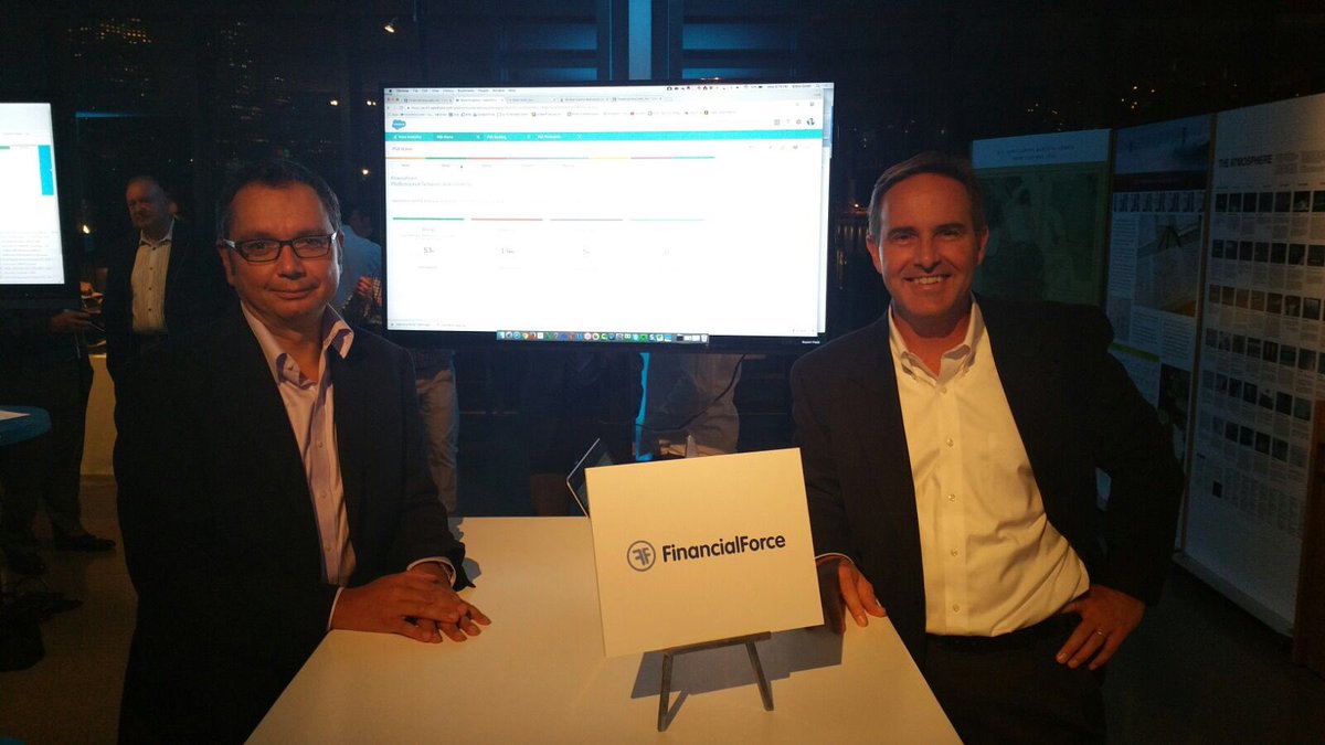 CertiniaInc's tweet image. .@RaphaelBres and Steve Goldt at the #SalesforceWave party