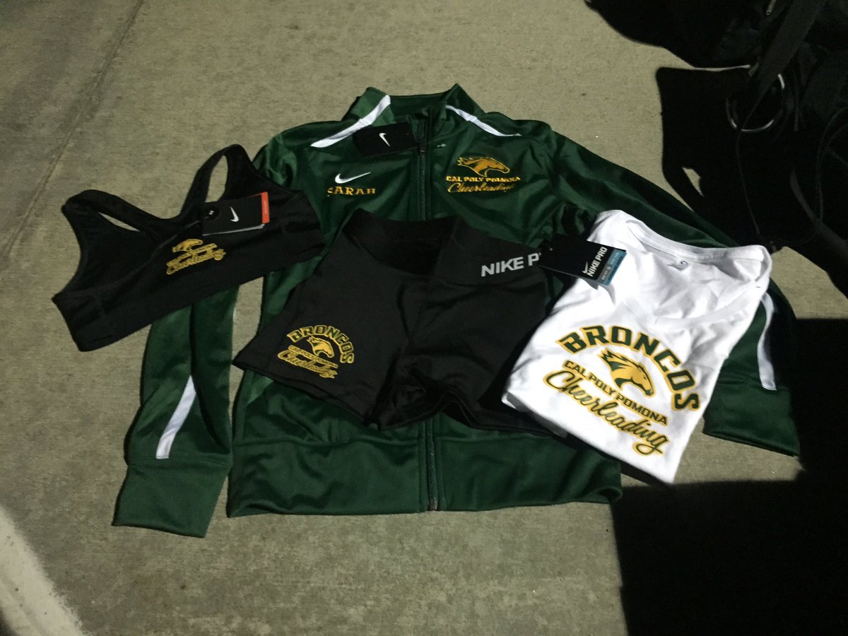 CPPcheer's tweet image. Loving our new spirit wear for the year! 😍💚💛🐴 #cppcheer #wearecpp #gobroncos