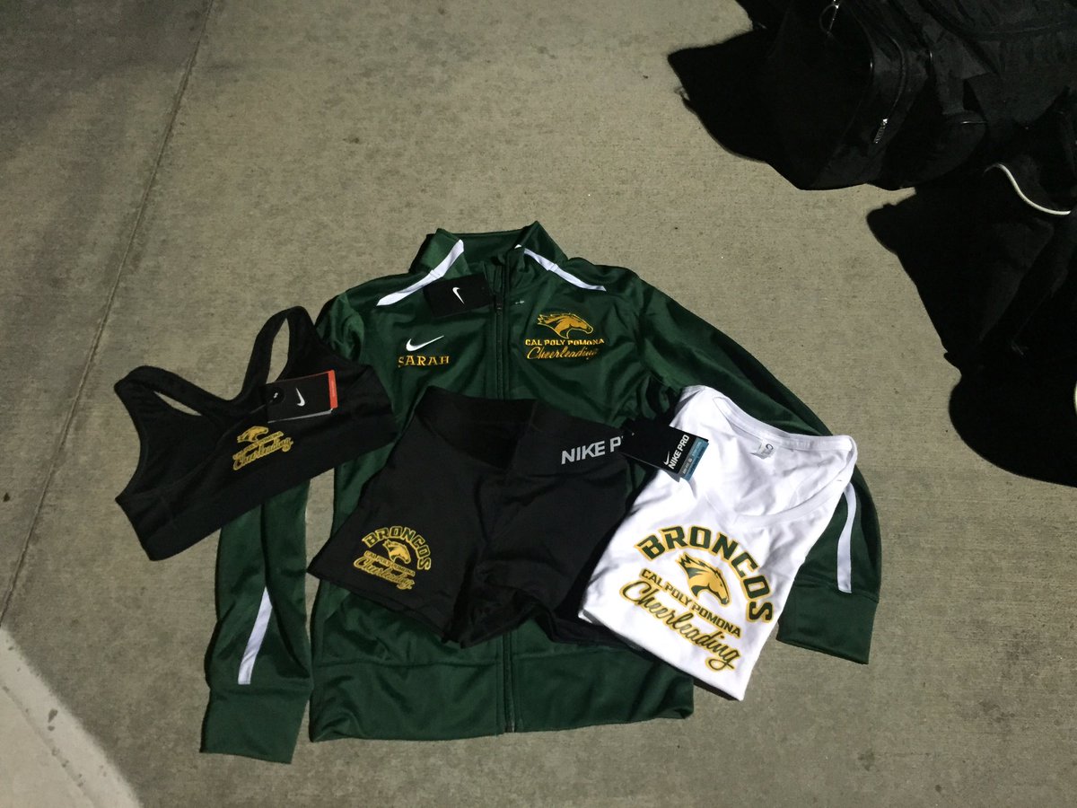 CPPcheer's tweet image. Loving our new spirit wear for the year! 😍💚💛🐴 #cppcheer #wearecpp #gobroncos