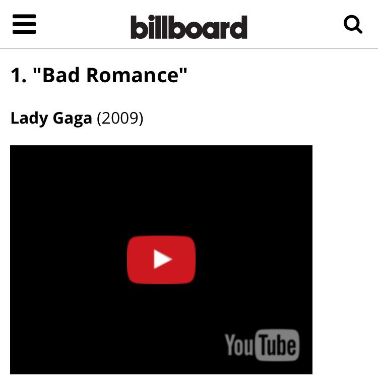 ARTPOPGR's tweet photo. Rolling Stone &amp; Billboard have named "Bad Romance" the best video of the 00s. The video won a GRAMMY and 7 VMAs. https://t.co/lkJSwKmzhg