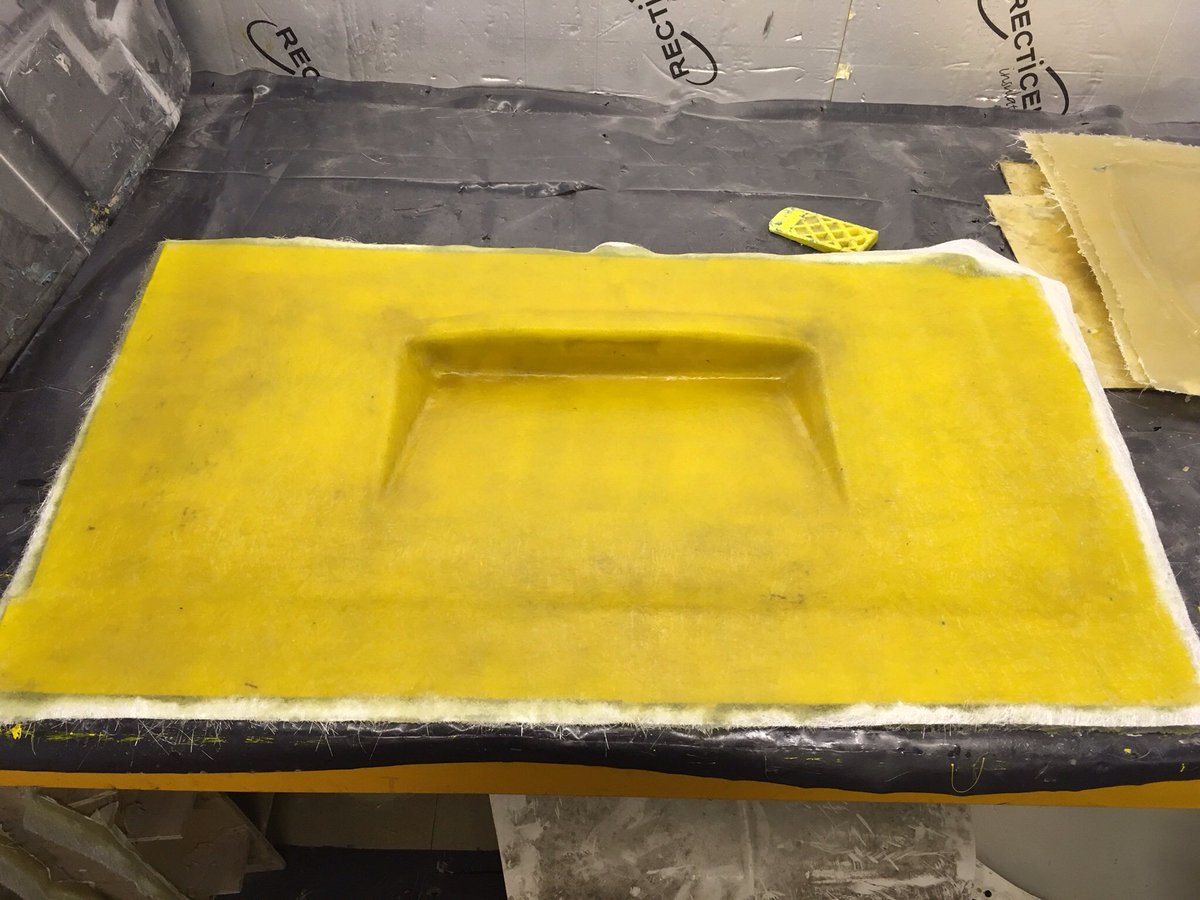 GarageRatZ's tweet image. So we have got a few layers of fibreglass down on our gel coated #VW panels.  Check out @vdubz2uk for more.