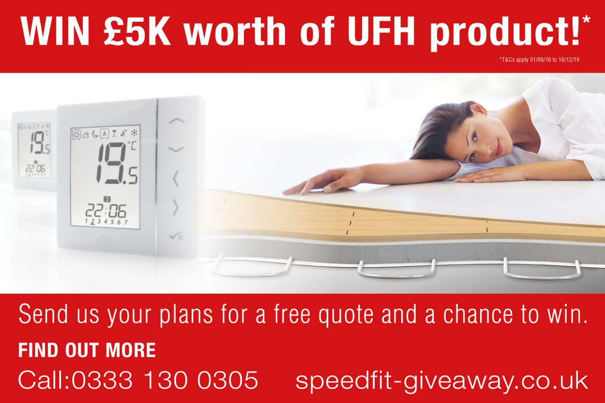 JGSpeedfit's tweet photo. #WIN! Find out how to enter our new £5K UFH Giveaway > https://t.co/6y855GVNWI 

#speedfit #underfloor #giveaway https://t.co/15tCZTJi0i