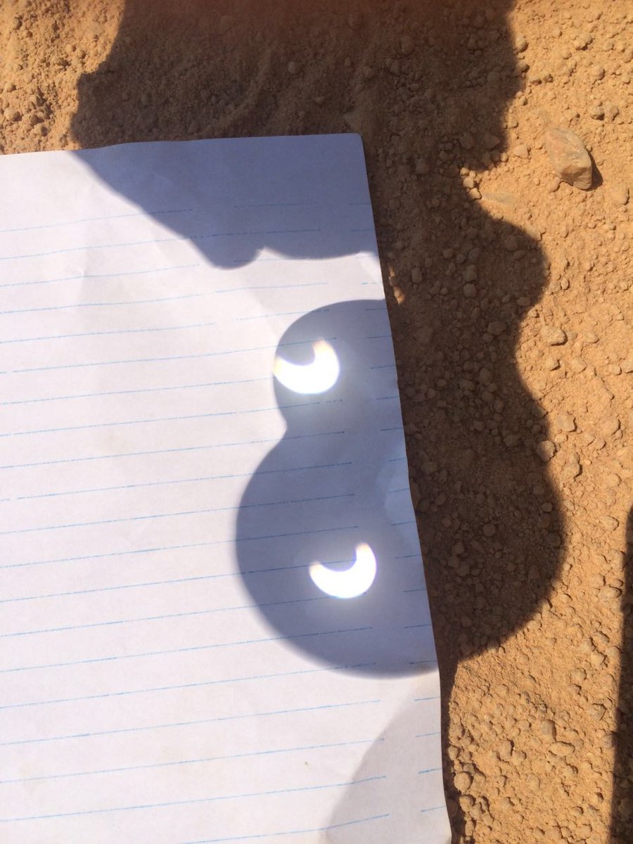 NomadTanzania's tweet image. How to view the eclipse, bush-style, with a pair of binoculars and a piece of paper. #KigeliaRuaha #eclipse2016