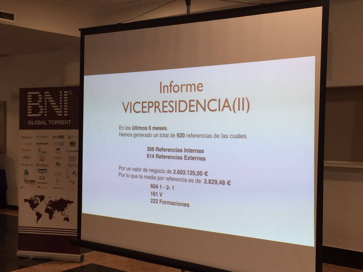 BNIGLOBAL's tweet photo. El pasado miércoles se presentó el informe de Vicepresidencia con los datos de BNI Global Torrent
#BNIglobal https://t.co/Yyx5Itgi8F