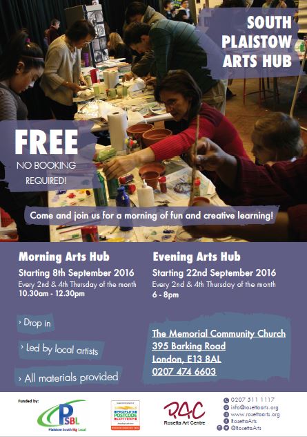TowerGalleryE13's tweet image. Thanks to money from the @PostcodeLottery Plaistow has FREE drop-in art sessions starting soon, daytime AND evening!