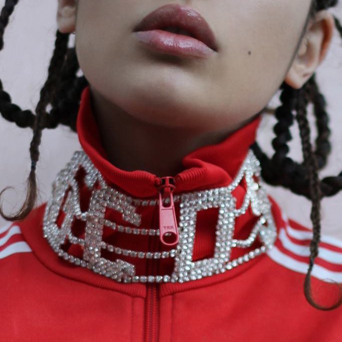 Marcona3's tweet photo. Choker @gcdswear #gcds #streetstyle #choker #accessories #iconic #logotype #patches #90s #mfw #pfw #nfw #m3etc https://t.co/qPFbnurcCr