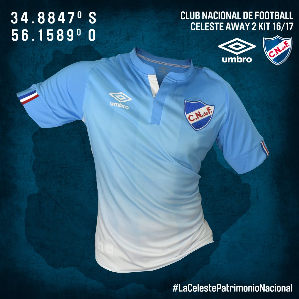 Nacional's tweet photo. #LaCelestePatrimonioNacional. Edición limitada 2016, ¡ya disponible en @BolsoShop y @UmbroUruguay! https://t.co/SIwr4y21wH