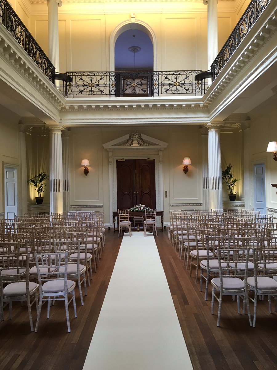 GloProductions's tweet image. Centre Hall @Hedsor House all set ready for #wedding ceremony. Cream #aisle runner provided by @GloProductions