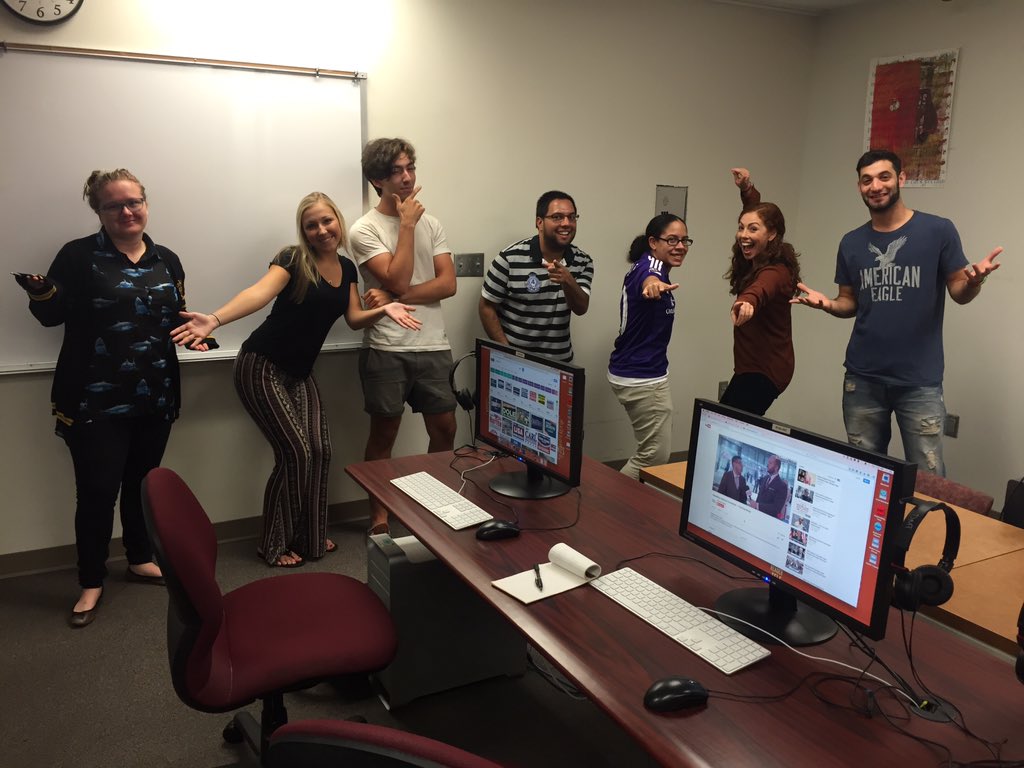 michelleburdoTV's tweet photo. #jou1400 #vcnews the gang's all here ready to rock #media production on @valenciacollege east https://t.co/GTBZLmY1t2