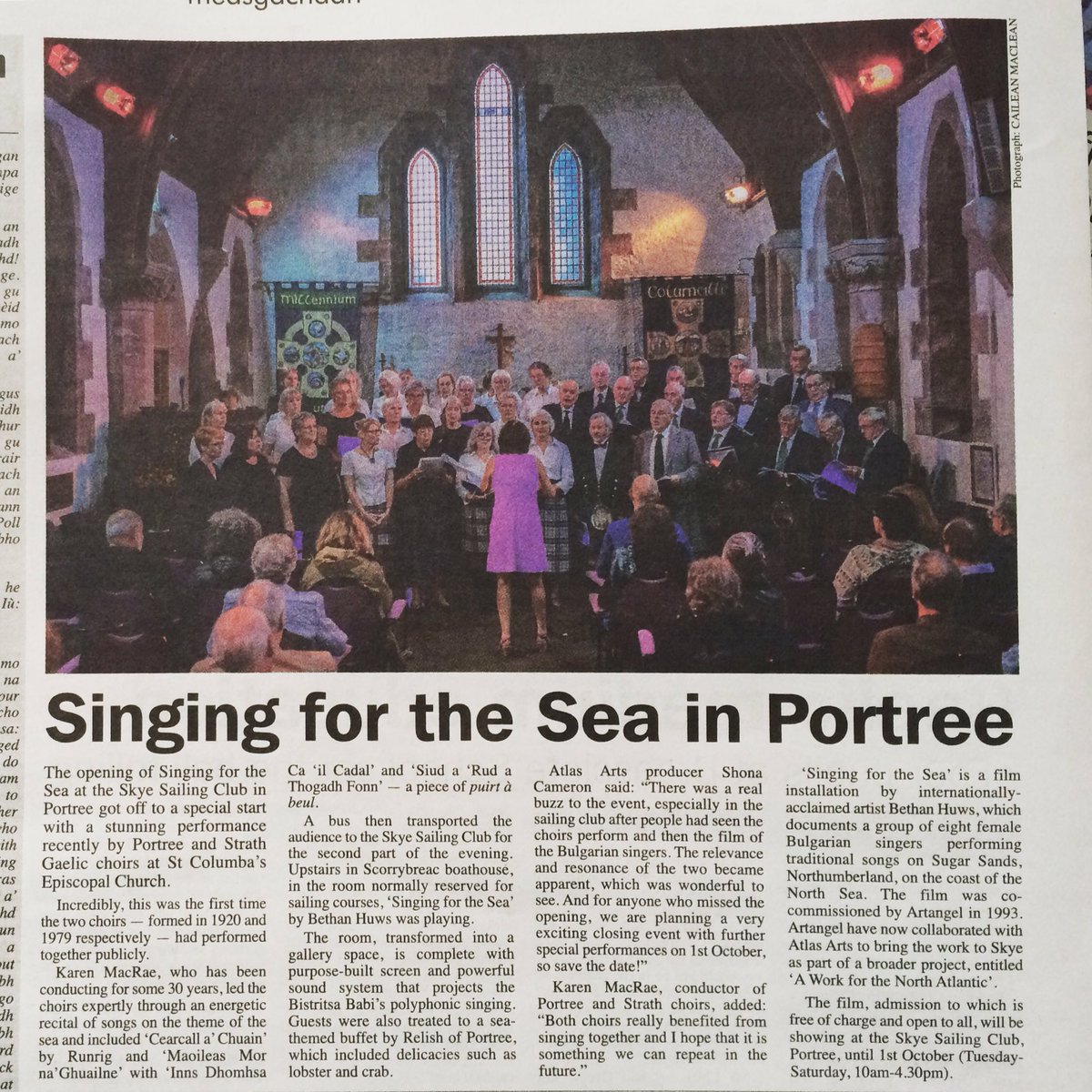 Thanks <a href="/WHFP1/">WHFP</a> - coverage of our opening event last week #sing4thesea <a href="/Artangel/">Artangel</a> <a href="/sionparkinson/">S P A R K I N S O N</a> #bethanhuws