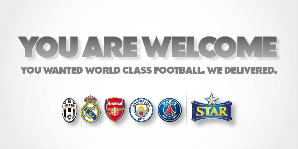 #StarFootballLeague: <a href="/Star_NG/">Star Lager Beer</a> partners with #Arsenal #Manchestercity #Juventus #PSG #Real Madrid