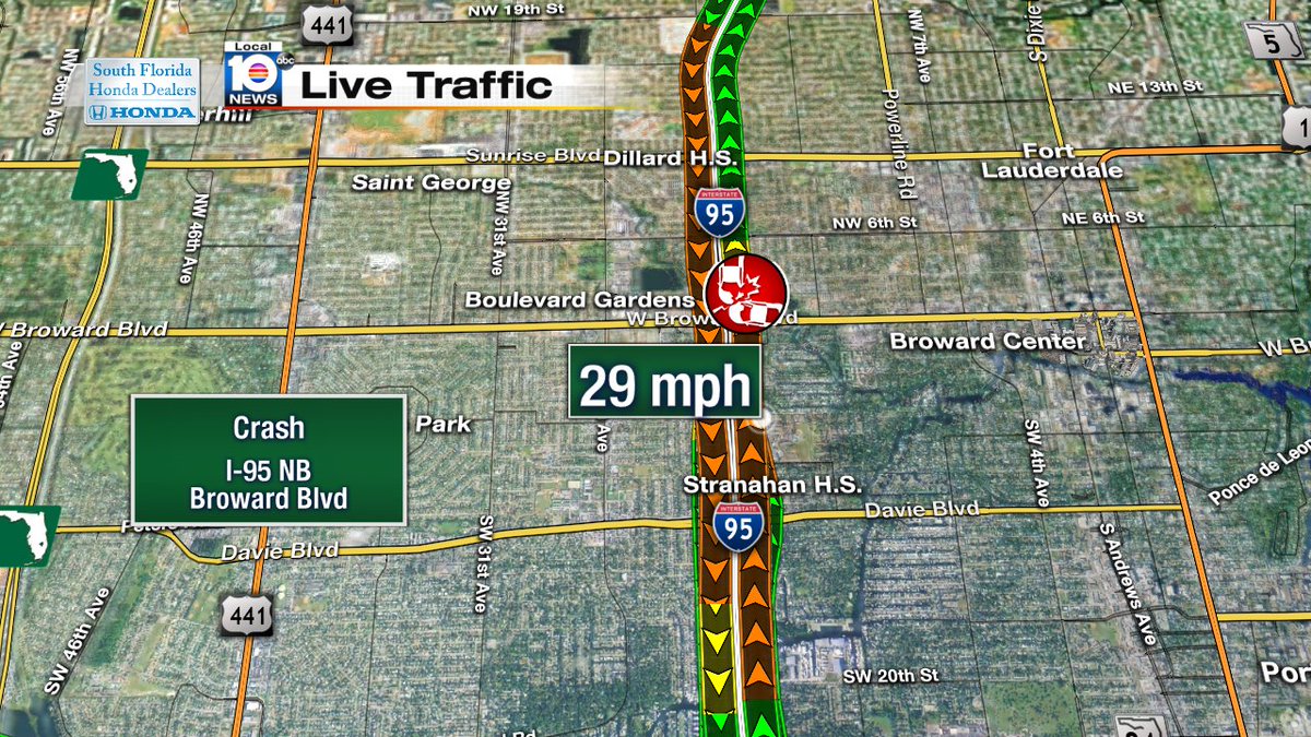 Crash on I-95 NB at Broward Blvd #traffic https://t.co/FKIJO7Kc3n