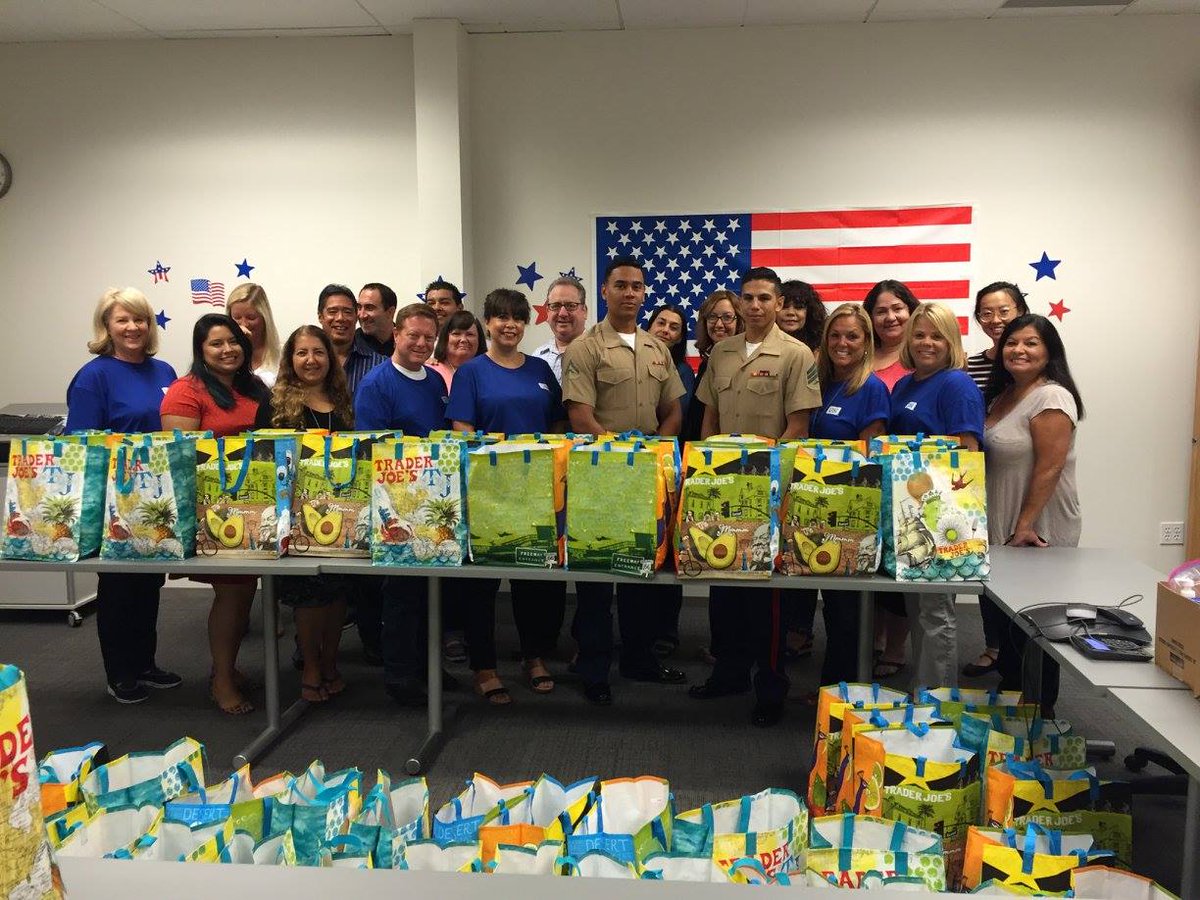 USIIns's tweet image. PROUD TO BE PART OF TEAM USI: Irvine office donates 120 "Welcome Home" bags to Marines returning from deployment.