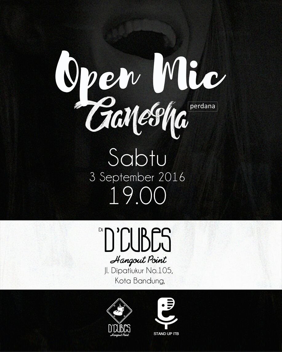 OPENMIC <a href="/StandUp_ITB/">Stand-Up Indo ITB</a> at <a href="/dcubeshp/">DCubes Hangout Point</a> on this Saturday! Yuk dateng, mereka bkl ngehibur kalian dg materi2 yg kocak abis!