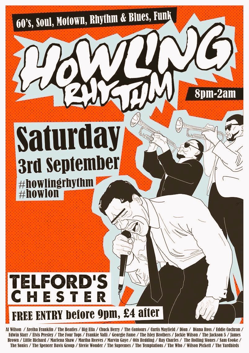 Only a couple of days until we hit @telfords in Chester for some hipshakin & floorstompin! #funk #soul #motown