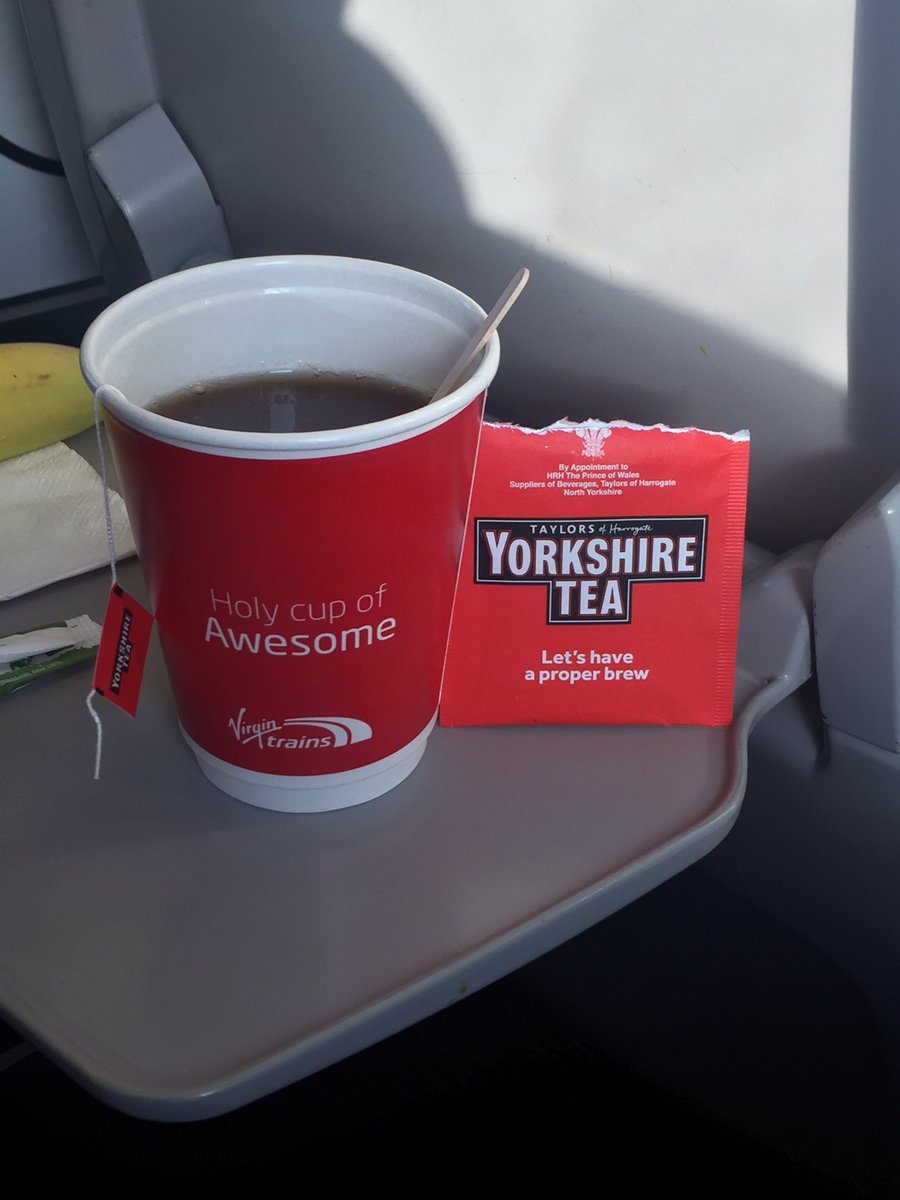 Good seat, proper brew and the views are alright, well done @VirginTrains <a href="/richardbranson/">Richard Branson</a> #unluckycorbyn #Thanks