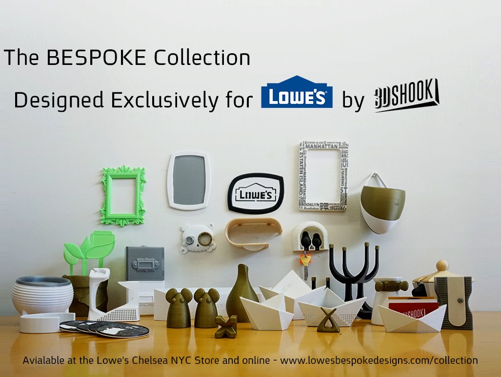 3DSHOOK's tweet photo. 3DShook teams up with @Lowes 2 #design the cool Bespoke collection. #3dprinting 4 the masses https://t.co/LEWTPGFM7p https://t.co/zTa4yFUdbM