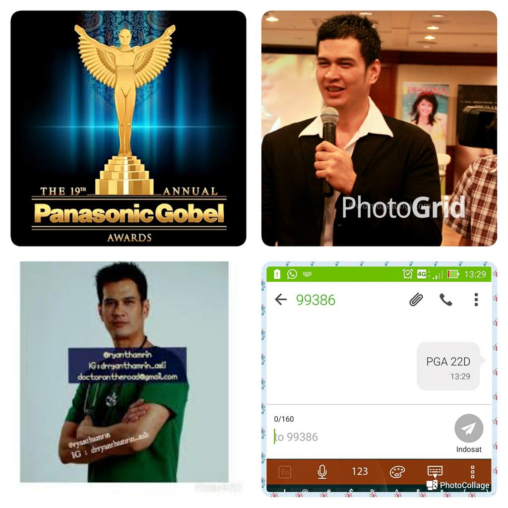 Ikhlas utk dukungannya ke saya di Panasonic Gobel Awards 2016 Caranya: SMS ketik PGA (spasi) 22D kirim ke 99386