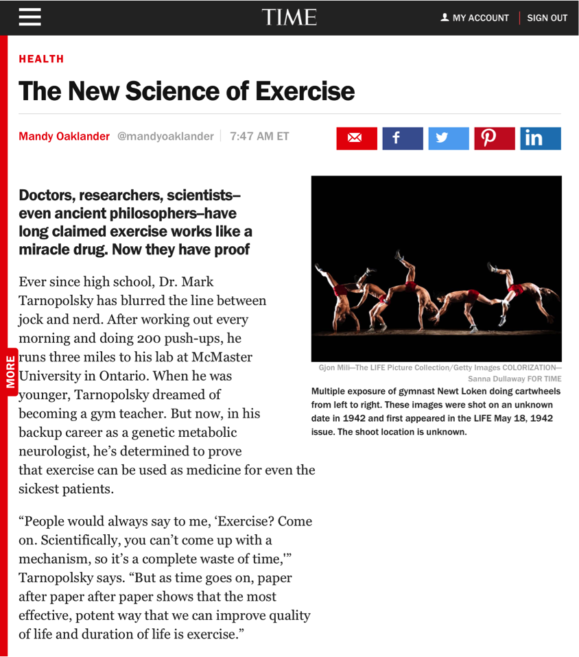 EricTopol's tweet image. Good to see feature @TIME on importance of exercise time.com/4475628/the-ne…
by @mandyoaklander @TIMEHealth