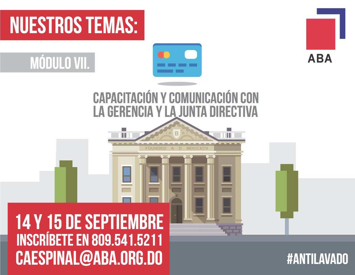 aba_rd's tweet photo. Último módulo de nuestra Certificación de Antilavado de Dinero #ABARD https://t.co/ElhCgaZuA3