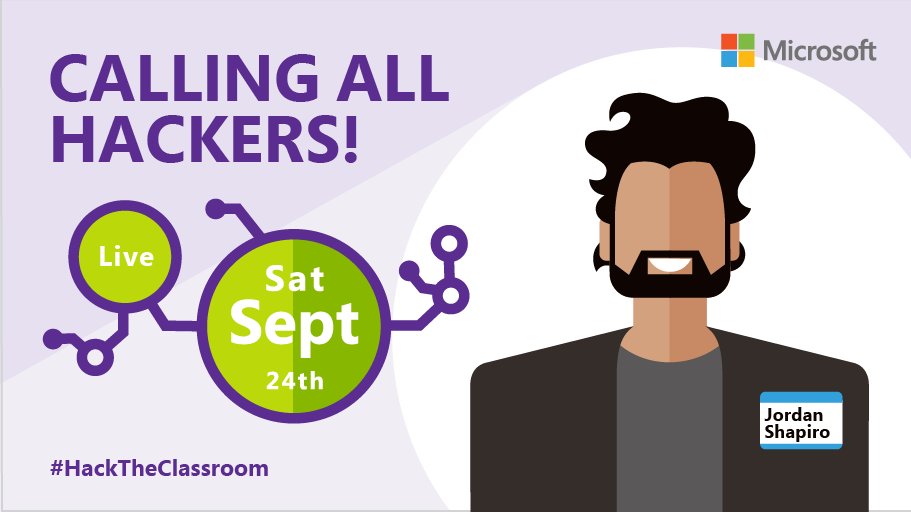 MicrosoftEDU's tweet image. Global tech thought leader @jordosh will be hacking on 9/24. Will you? msft.it/6016B4SAi #HackTheClassroom