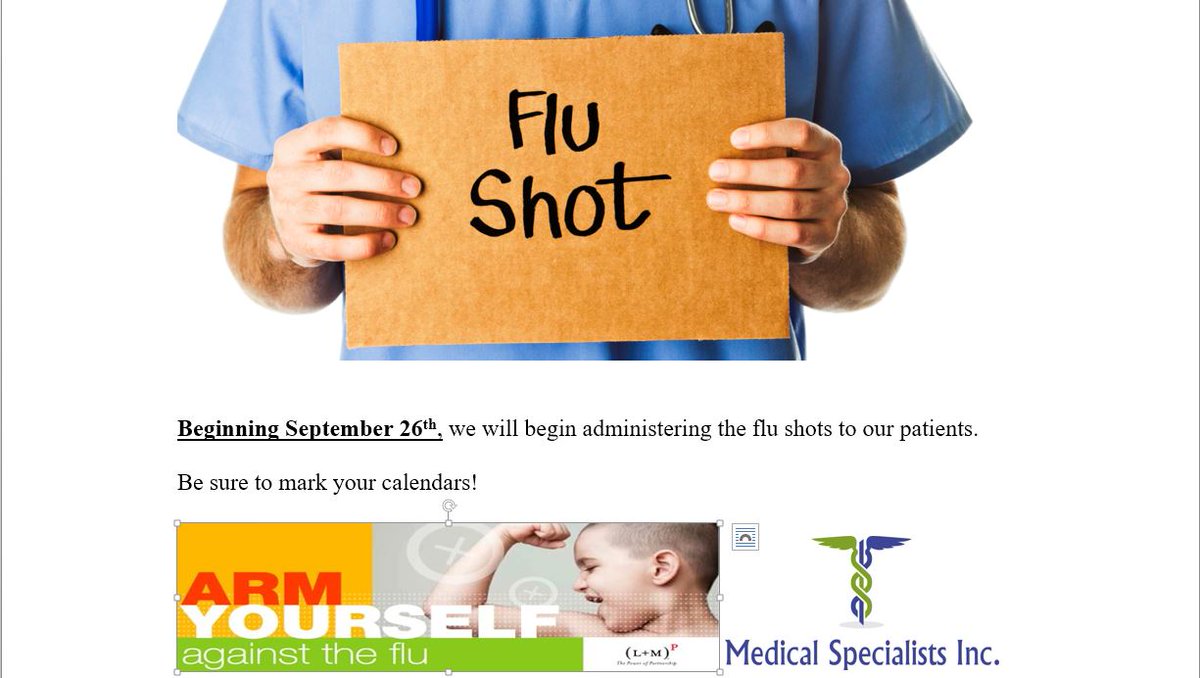 MedSpecOKC's tweet photo. Mark your calendars!
#fluseason #vaccinations #medspecokc 

https://t.co/4Xx8eGHJKG https://t.co/JQXtb8vWgq