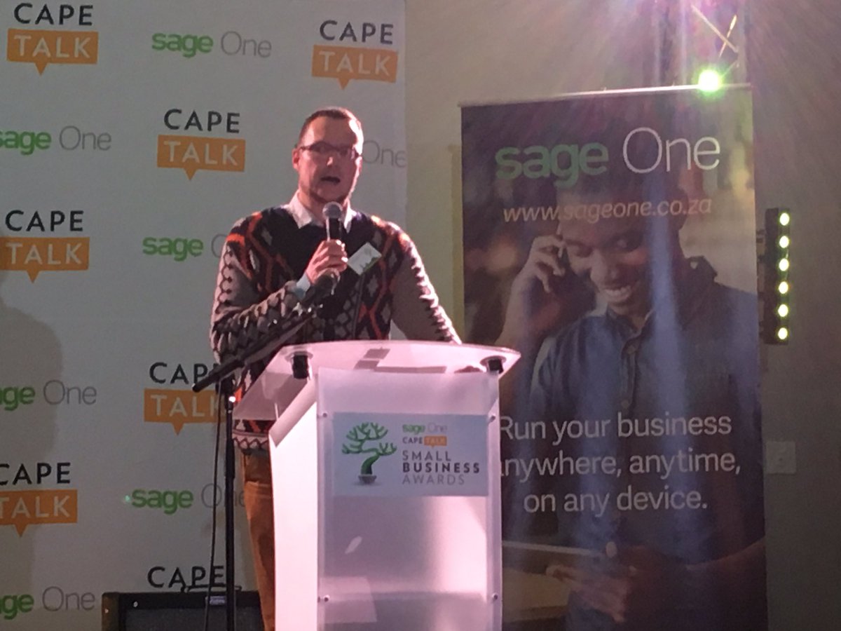 geral_kim's tweet photo. @SageGroupZA And we're off! Karl Gostner kicks off the @CapeTalk Small Business Awards #CapeTalkSBA #sageone https://t.co/DlxlyTPTEm