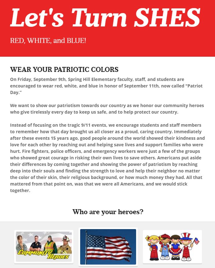 SHOW your Patriotism on September 9th-- Let's have a #REDWHITEBLUEOUT
#TogetherWECan #GrowMaury #USArocks