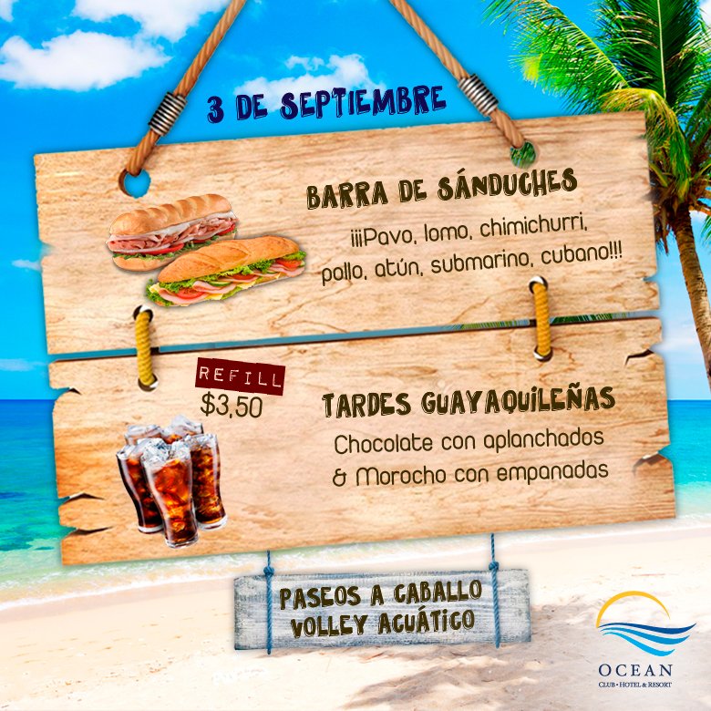 oceanclubplayas's tweet photo. Si eres un #SandwichAddict entonces amaras esto. ยกMira todo lo que tenemos preparado para nuestros socios! https://t.co/jdvJVerK2c