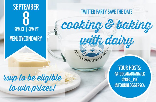 With <a href="/foodbloggersCA/">Food Bloggers Canada</a> we’re joining the #EnjoyCDNdairy twitter party on Sept 8! Register here foodbloggersofcanada.com/2016/08/twitte…