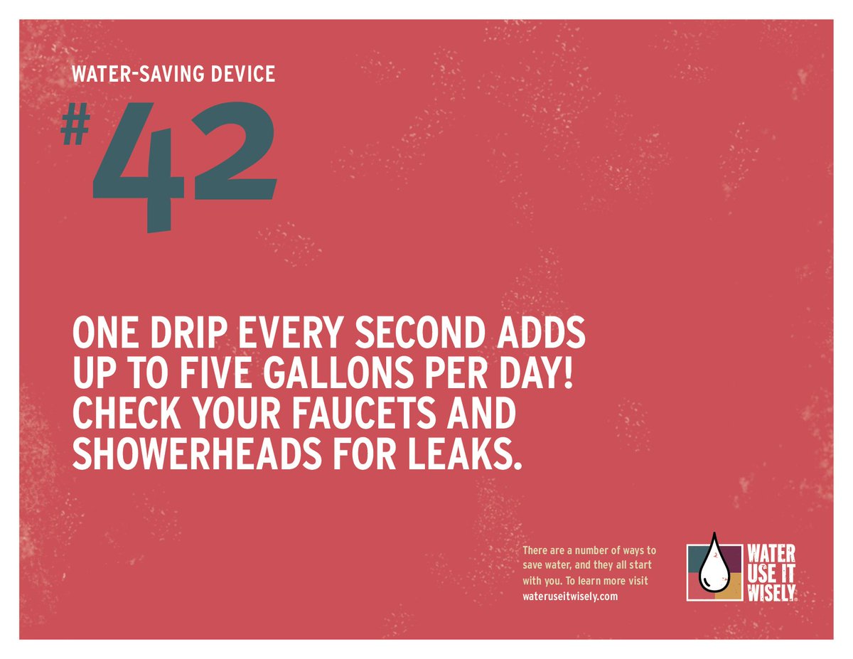 thinkh2onow's tweet photo. Water conservation fact of the day. Get those drips fixed, even the small ones. https://t.co/4xRUxxSQYh