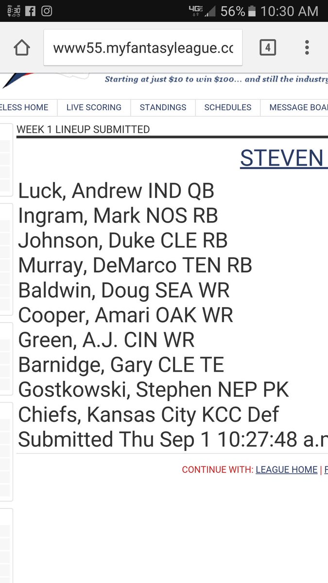 integ003's tweet image. My roster management...thoughts?  @MyFantasyLeague