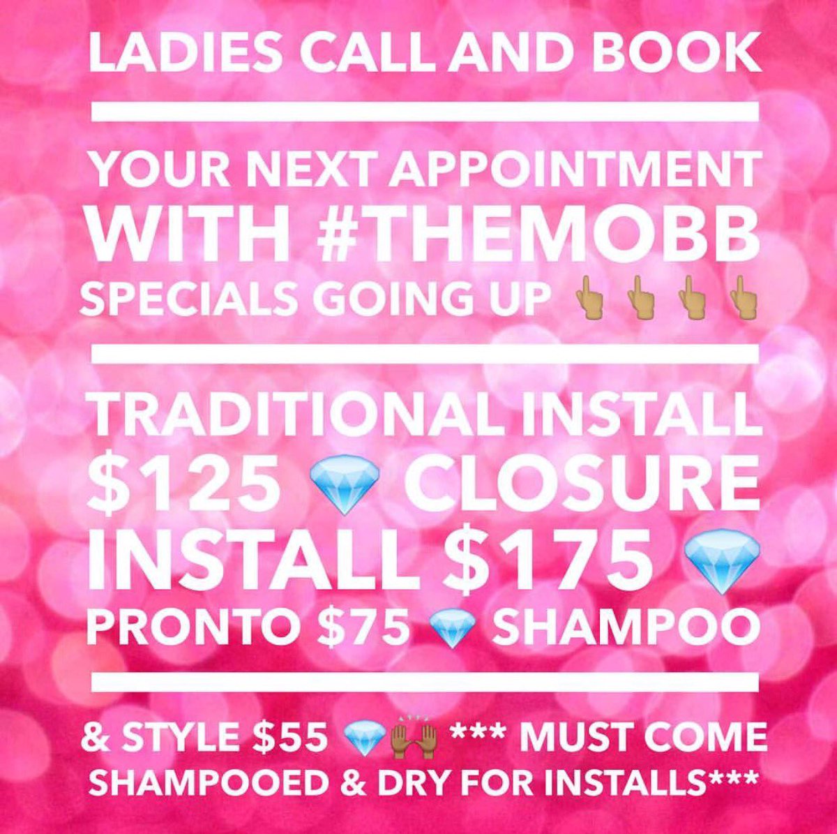 SnobLife_Studio's tweet photo. Hurry 🚨 Deals Almost Over! Call us &amp; book your next appt with #SnobLifeStudio! #BookwithTheBest 👉🏽404.698.3464 https://t.co/lyG3AHZhvm