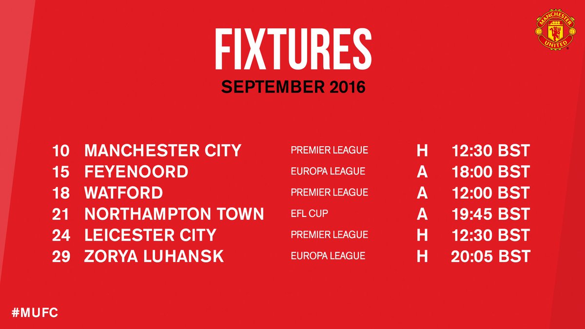 ManUtdUpdates_'s tweet photo. Manchester United's September fixtures #MUFC https://t.co/W4MWqnuSXZ