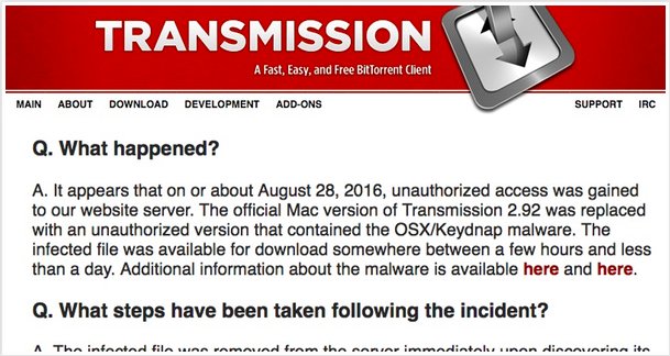 LevelBlueCyber's tweet image. Beware: OS X #Keydnap #Malware Being Spread Via Signed Transmission App...Again! ow.ly/ucLk303OknA @DMBisson