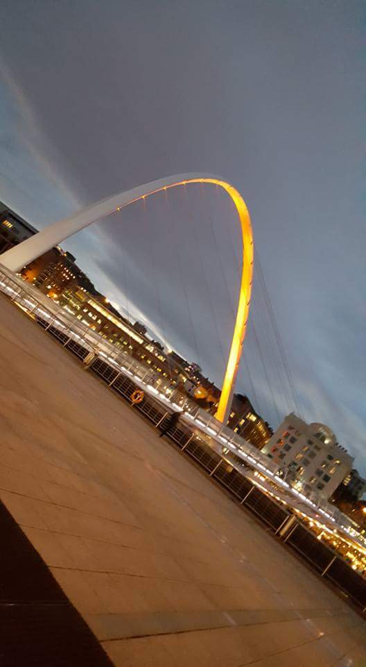 The Millennium Bridge all lit up gold for childhood cancer :)