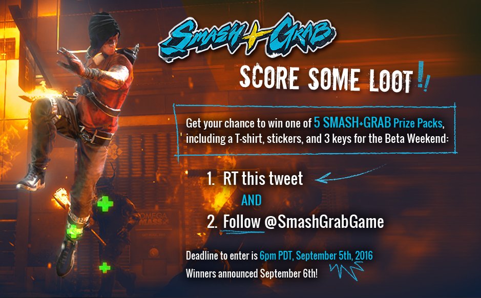 SmashGrabGame's tweet photo. We're giving away some Smash+Grab swag! RT + follow for a chance to win. Details: https://t.co/3CTNHm7tD4 #Giveaway https://t.co/z18dLeeETj