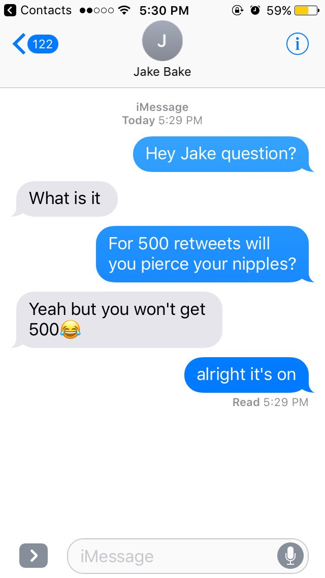 vodenikmusic's tweet photo. 500 RETWEETS AND HE WILL PIERCE HIS NIPPLES!!!! https://t.co/9zkUmzcC6S