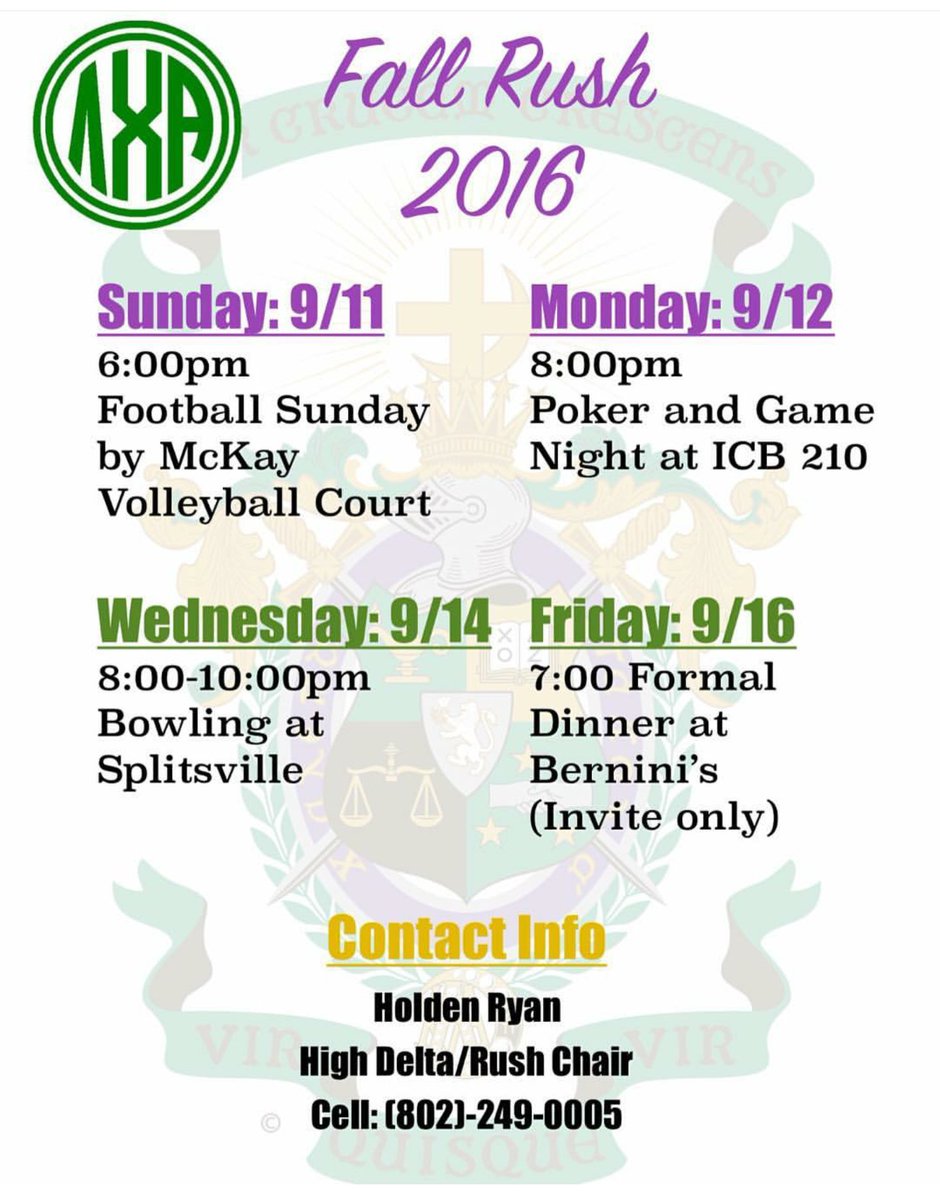 Interested in becoming a founding father of the newest fraternity on campus? Check us out during rush week.