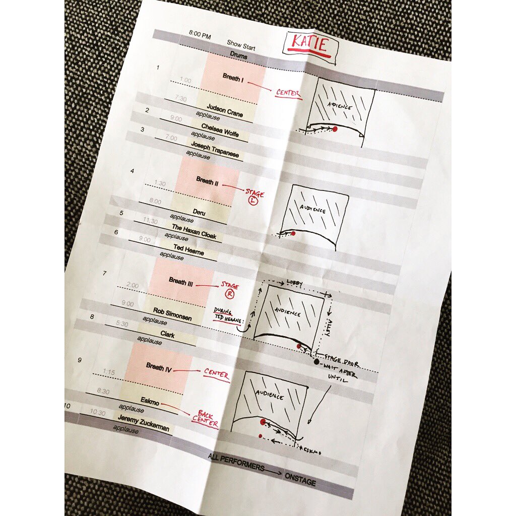 FauxFixMusic's tweet image. Little relic from last night's @TheEchoSociety show. Hand-drawn stage directions by @NTJohnson ❤️