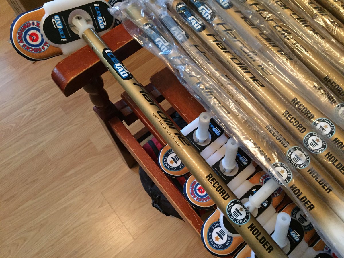 RocksforHeart's tweet photo. HUGE thank you @HardlineCurling for our commemorative custom brooms #worldrecordbrush #couldnthavedoneitwithoutyou https://t.co/v9IXgQMKpy
