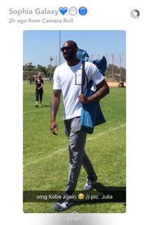 LILMayaNichole's tweet photo. Having so much fun at club soccer tournaments guess who walk by, yes @kobebryant he has a club team #MambaFc https://t.co/9tigaYAEXP