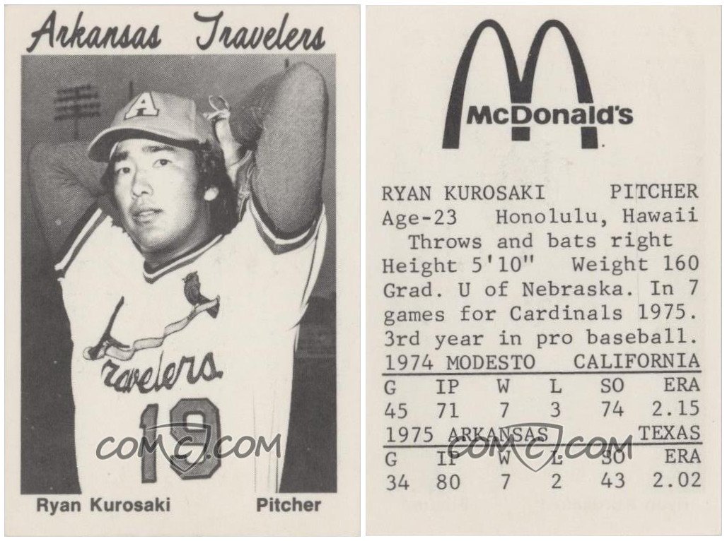 MJNISH's tweet image. Ryan Kurosaki a RHP, 1st pure American of Japanese ancestry to reach MLB making his debut with Cardinals in 1975.