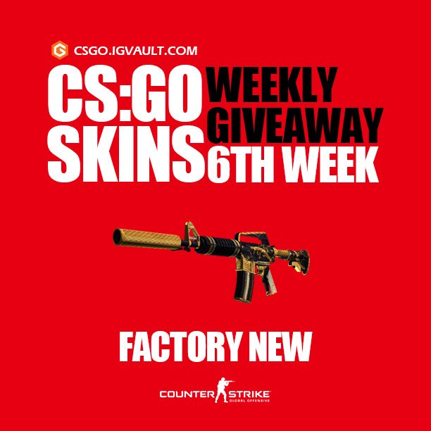 CSGO_IGVault's tweet image. #CSGOgiveaway By @CSGO_IGVault
M4A1-S | GOLDEN COIL
Factory New!
Click to join the Giveaway:goo.gl/CbT37K