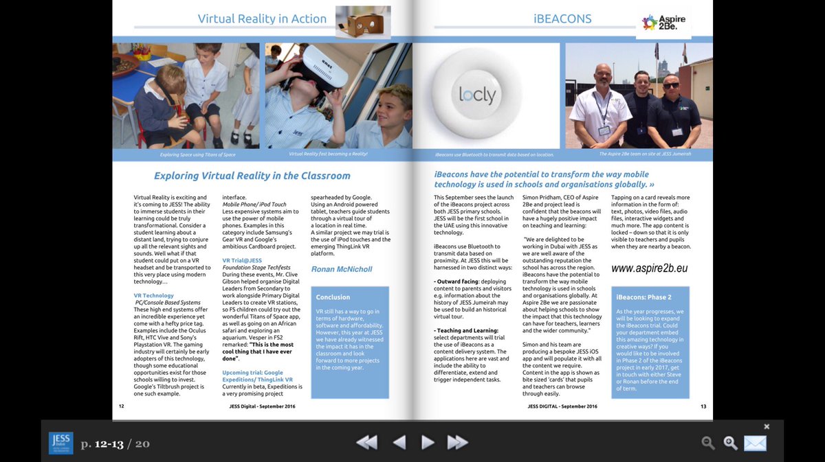 JESSDigitalUAE's tweet photo. Great feedback on Issue 1 of the #JESSDigital staff magazine. Features @Seesaw @classcraftgame @OneNoteEDU + more https://t.co/LmvSnY5bbO