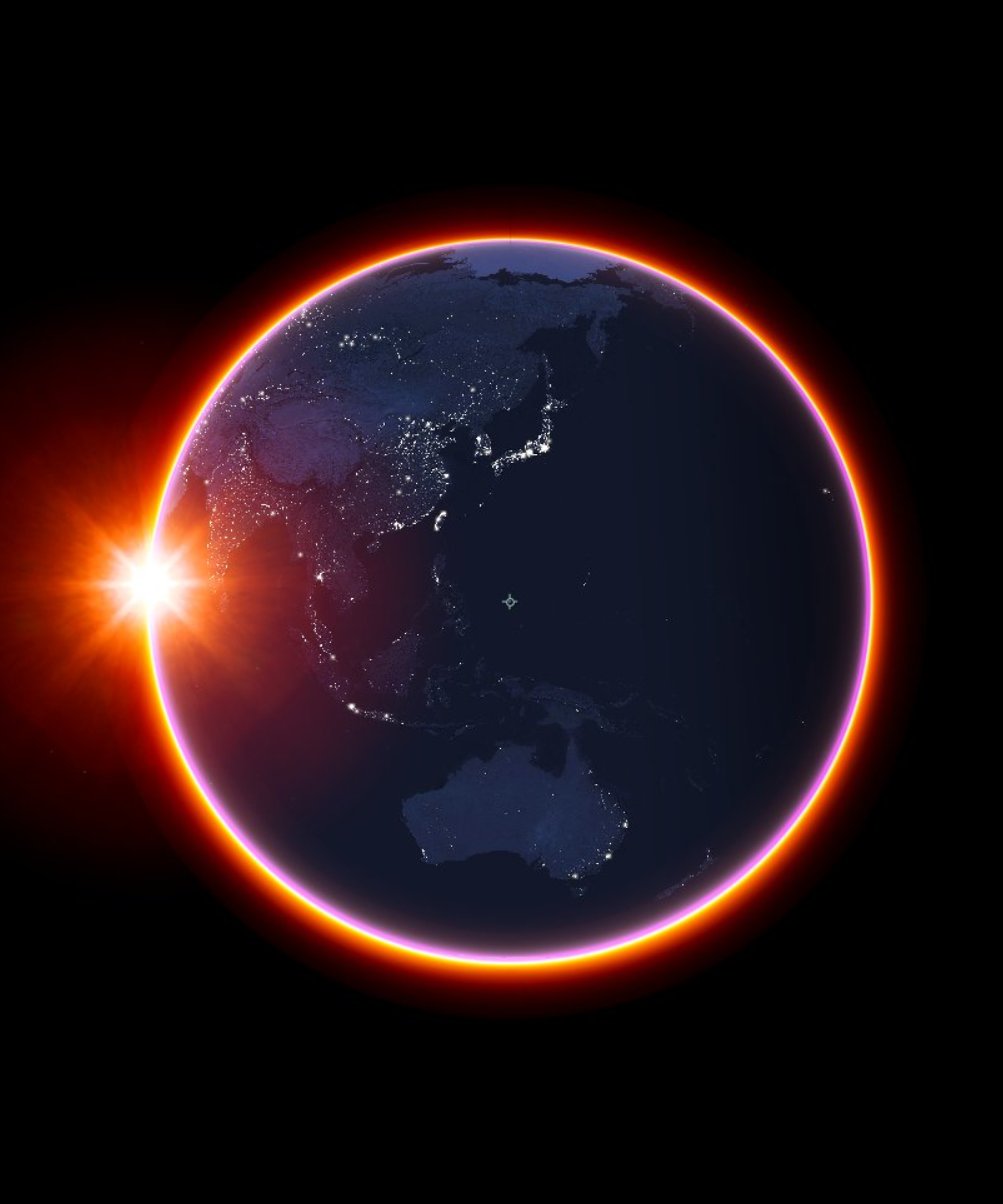 大平貴之 アフリカの金環日食が話題ですが 月面から見える日食 太陽が地球に隠される を 当社では正式に 紅環日食 と名付ける事にしました 地球の大気を回り込む光で地球の輪郭が深紅に輝きます 現在まだ見た人はいません 最初の目撃者はあなたかも