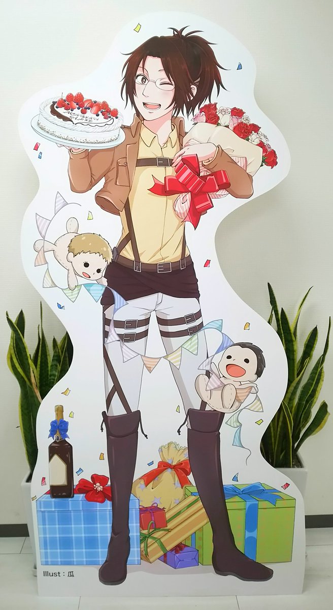 akabookikaku's tweet photo. 【第10回壁博】ハンジさん特大パネルを一足先に会場へ送りました！イベント当日はお誕生日コーナーで撮影も可能です。素敵なイラストポストカードも配布します！是非実物を見に来てください♪ https://t.co/9iCZhJ9JfC